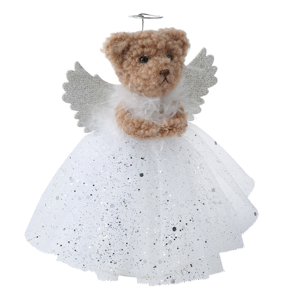 Silver | Teddy Bear Angel | Christmas Tree Topper  | 17cm Tall