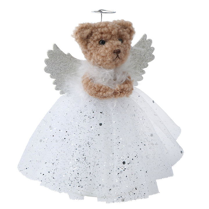 Silver | Teddy Bear Angel | Christmas Tree Topper  | 17cm Tall