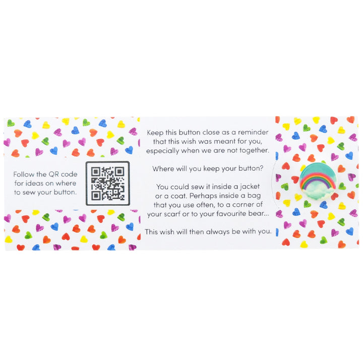 Be A Rainbow In Someone Elses Cloud | Button Wishes Sew On Token | Little Gift
