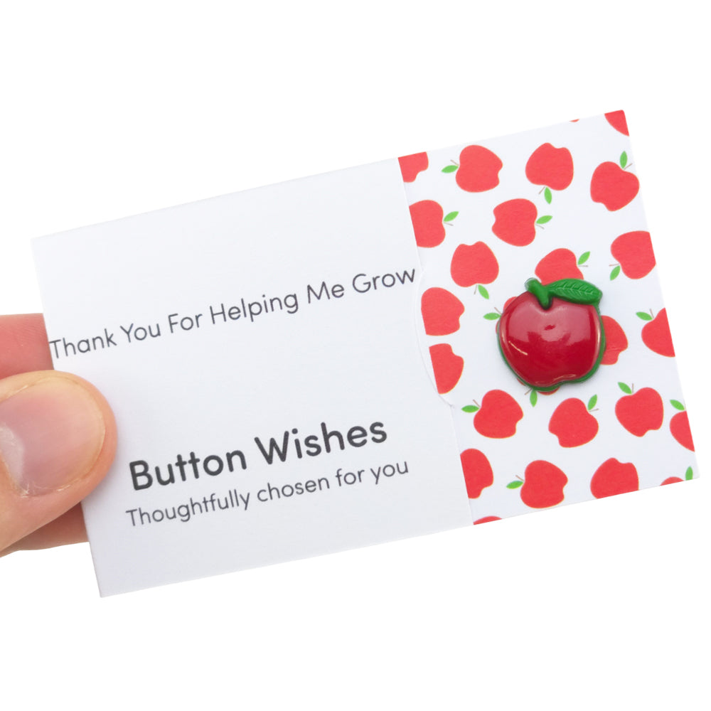 Thank You For Helping Me Grow | Button Wishes Sew On Token | Cracker Filler