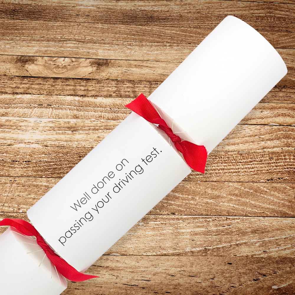 Well done on passing your driving test | Modern Phrases Cracker Making Kit