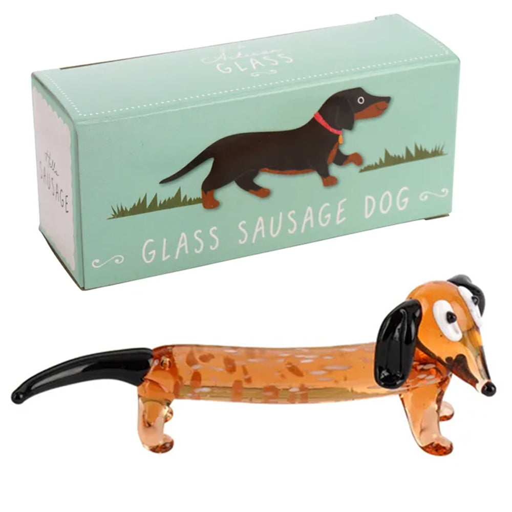 Little Glass Sausage Dog Ornament | Boxed Mini Dachshund Gift