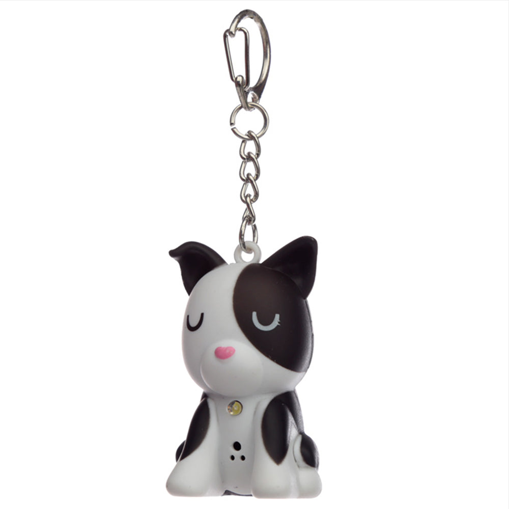 Black Dog Keyring | LED Torch & Barking Sound | Little Gift | Cracker Filler