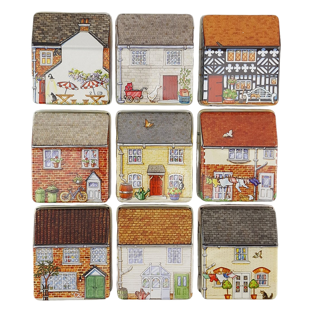Single Little Cottage Tin | Print Inside &amp; Outside | Mini Gift | Cracker Filler