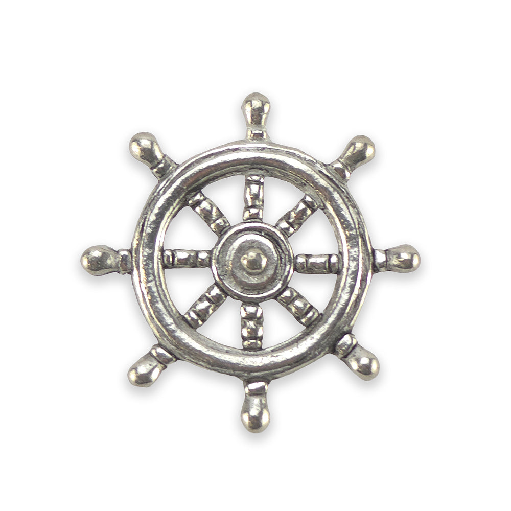 Ship or Boat Wheel | English Pewter Pin Badge | Little Gift | Cracker Filler