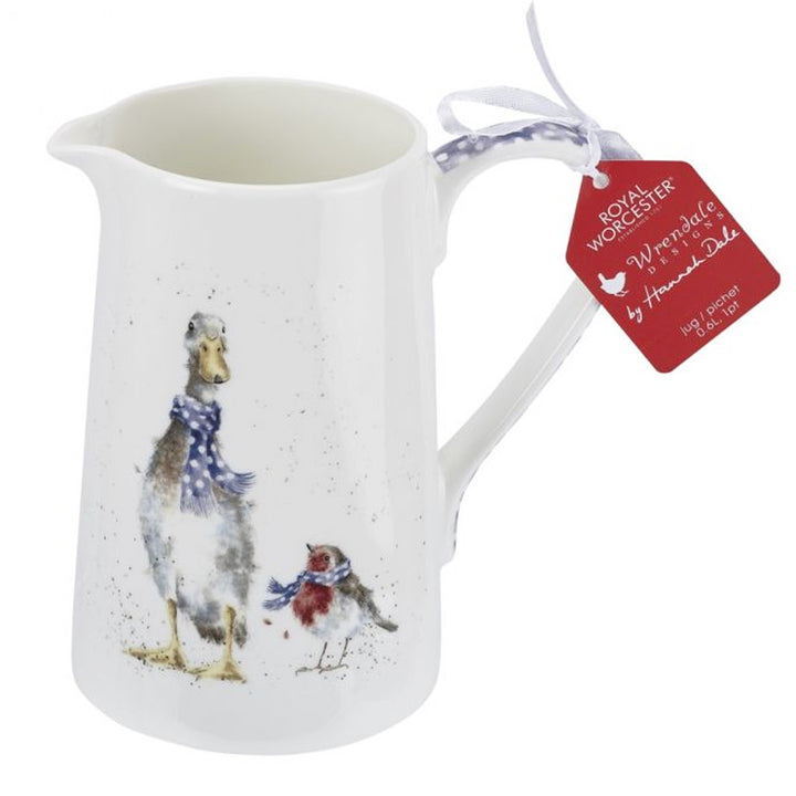Christmas Duck | Royal Worcester Fine Bone China Duck and Robin Jug | Wrendale Designs