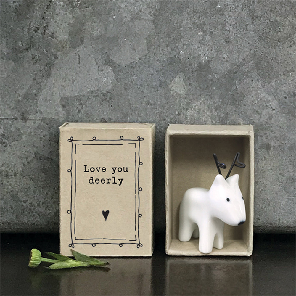 Love You Deerly | Ceramic Reindeer | Mini Gift | Cracker Filler