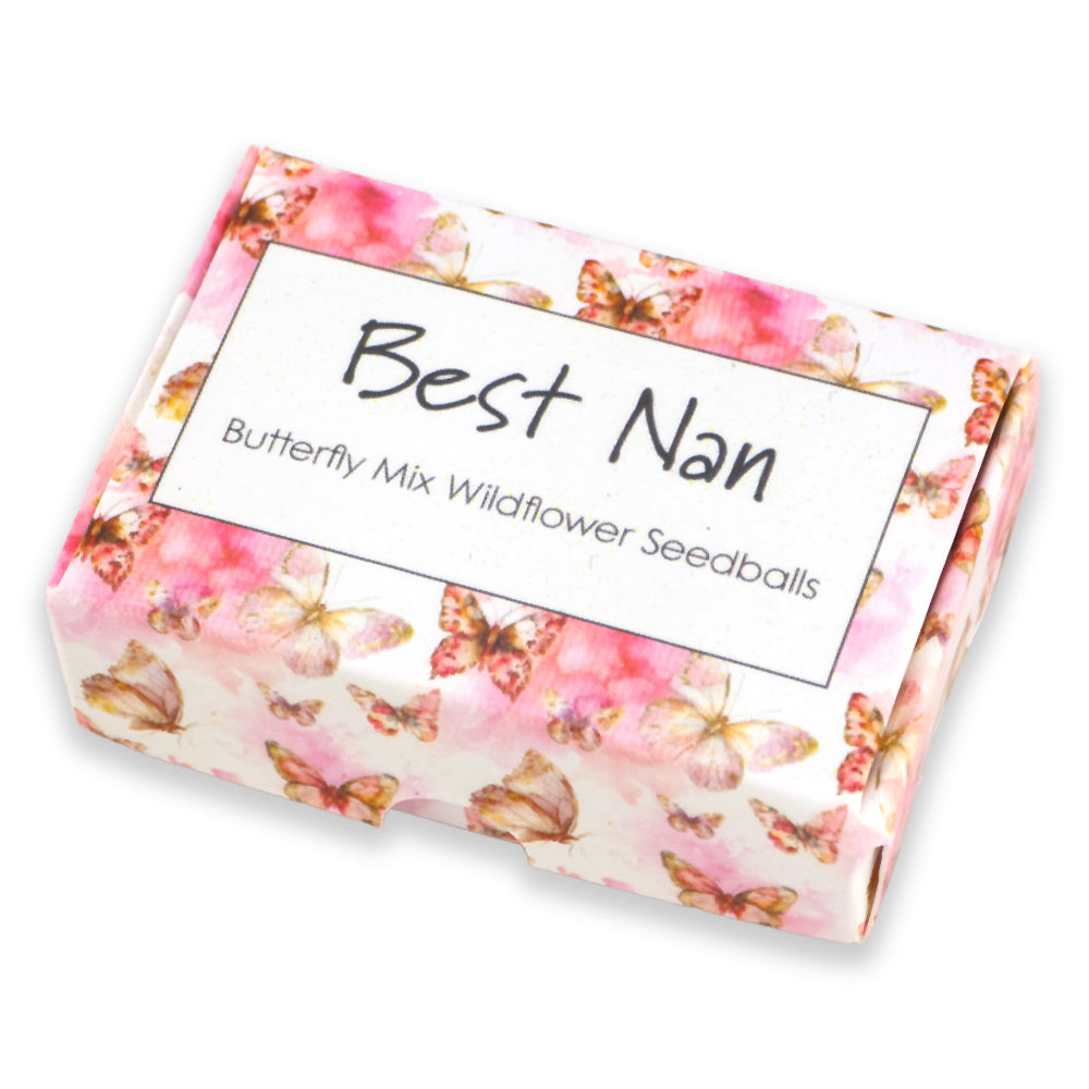 Best Nan | 6 Seedball Matchbox | Butterfly Mix | Cracker Filler | Little Gift