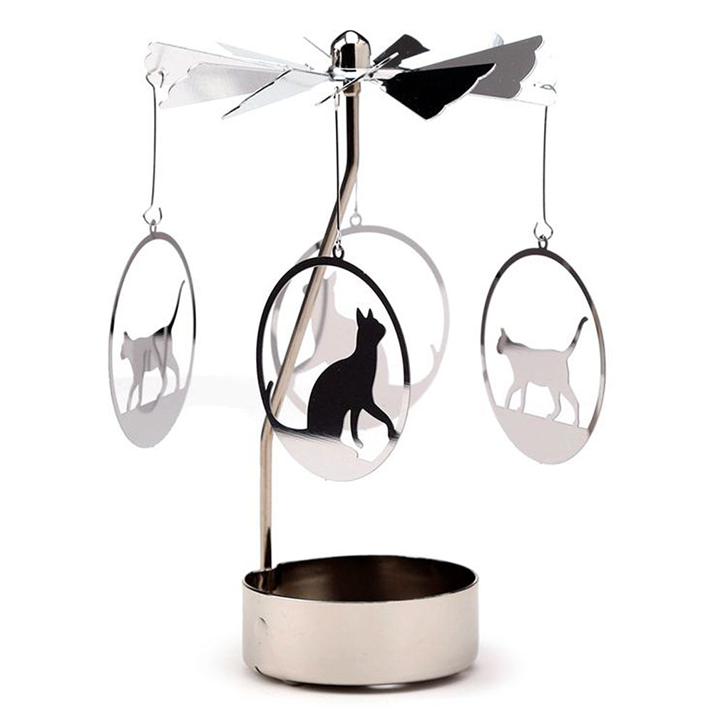Cat | Rotating Carousel Spinning Tea Light Holder | Boxed Gift Idea