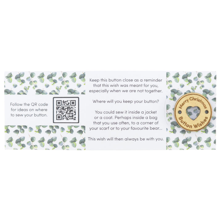 Watercolour Eucalyptus | Button Wishes | Merry Christmas | Cracker Filler