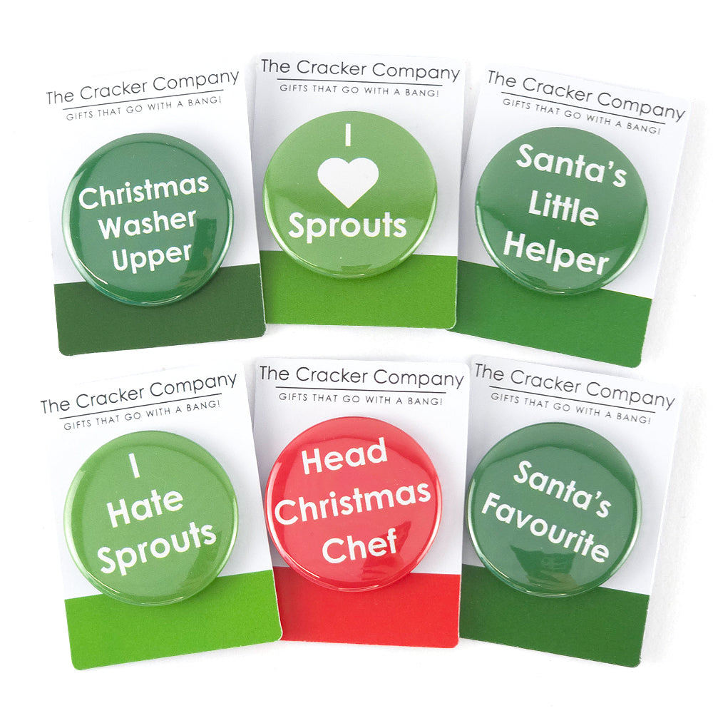 Christmas Badges | Bundle of 6 Cracker Filllers | Cracker Making Gifts