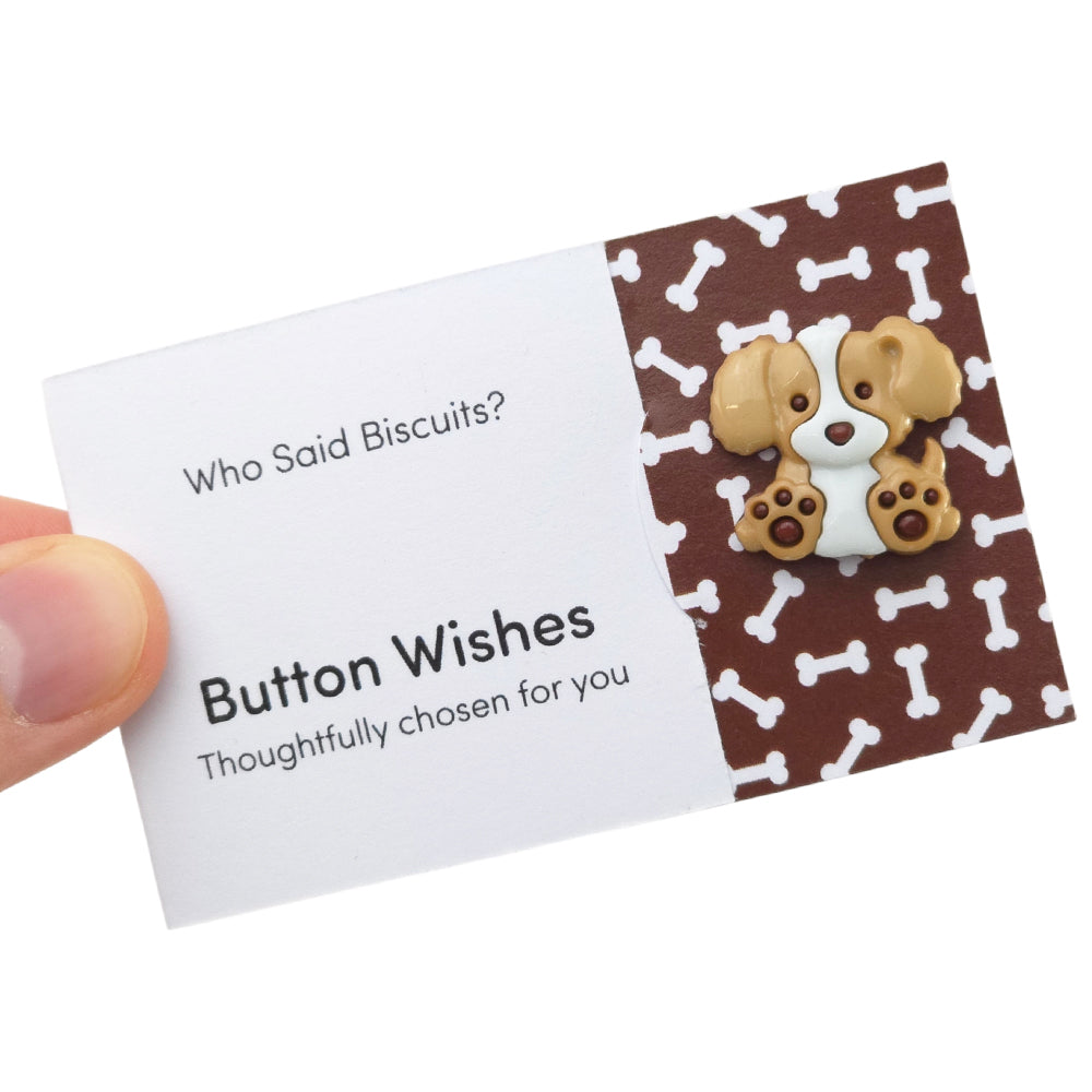 Who Said Biscuits? | Button Wishes Sew On Token | Little Gift | Cracker Filler