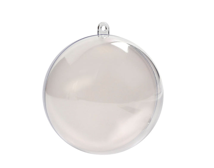 70mm | Single | Fillable Two-Part Transparent Plastic Bauble | Christmas Ornament