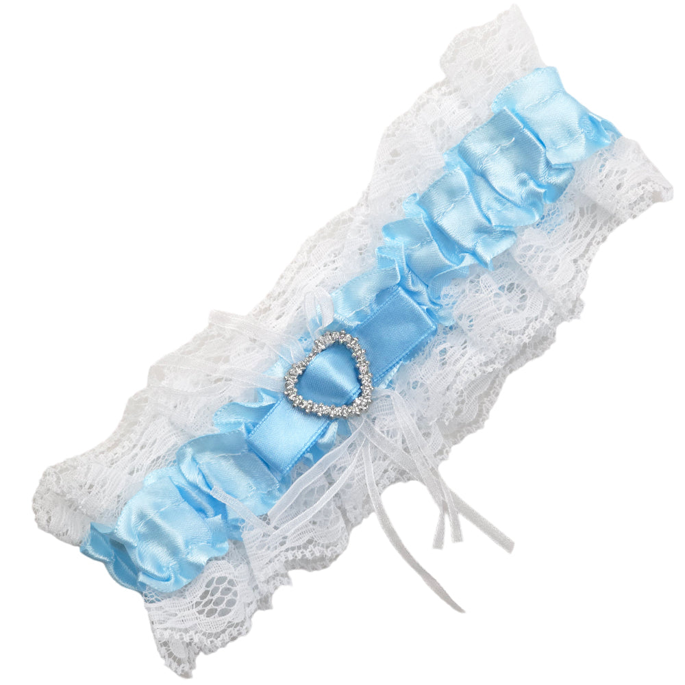 Blue Ribbon & Lace Wedding Garter | Little Gift | Cracker Filler