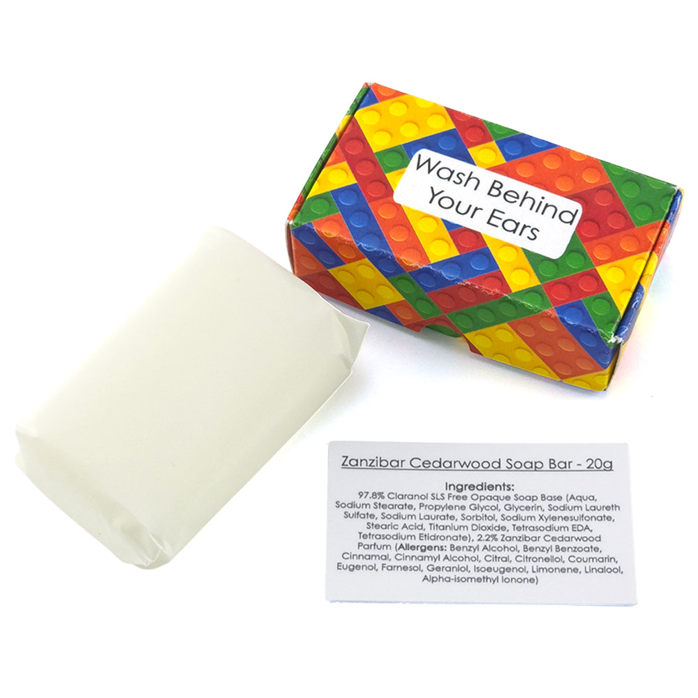 Wash Behind Your Ears | Zanzibar &amp; Cedar | 20g Travel Soap Bar | Cracker Filler