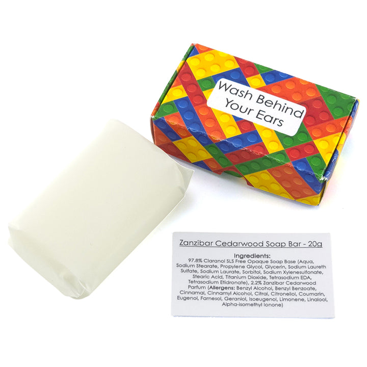 Wash Behind Your Ears | Zanzibar &amp; Cedar | 20g Travel Soap Bar | Cracker Filler