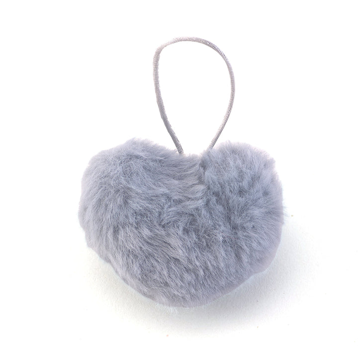 Hanging Faux Fur Pom Pom Heart | 6cm Wide | Little Gift | Cracker Filler