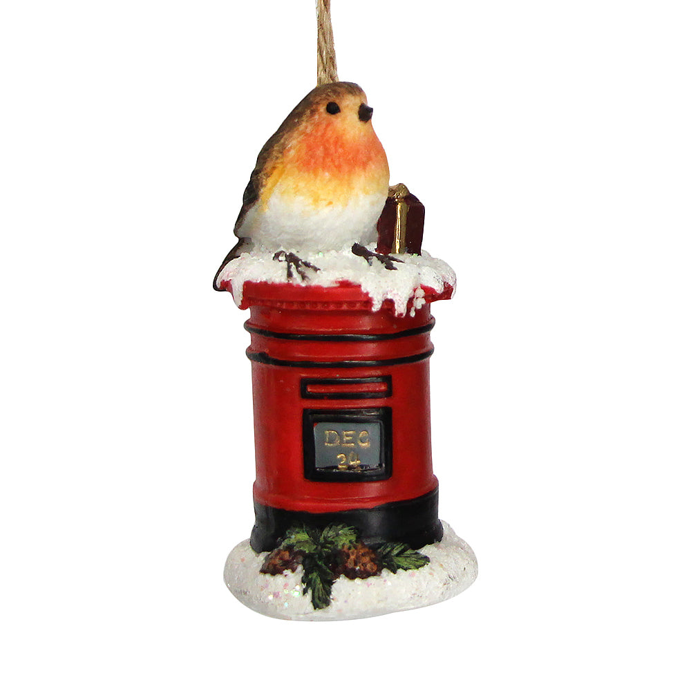 Postbox | 9cm Robin Hanging Ornament | Christmas Decoration | Gisela Graham