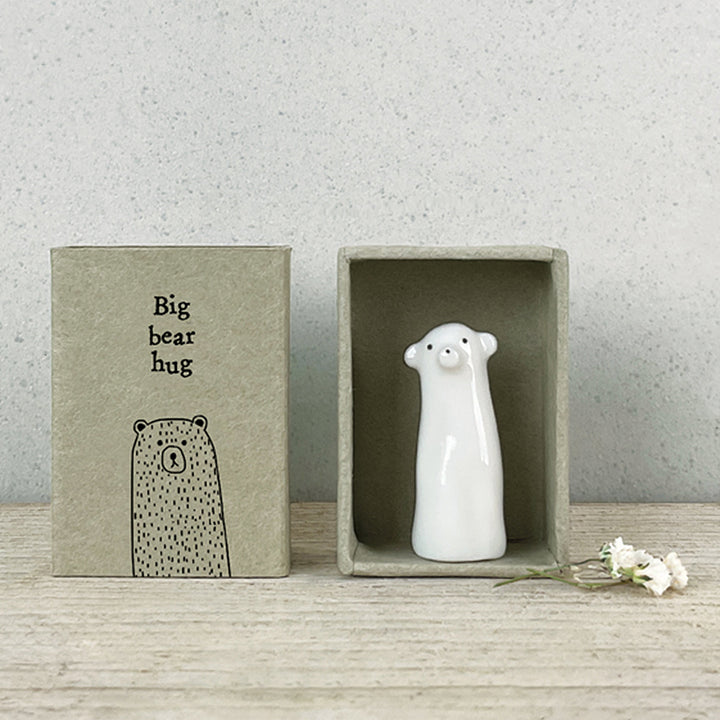 Big Bear Hug in a Matchbox | Ceramic Bear | Cracker Filler | Mini Gift