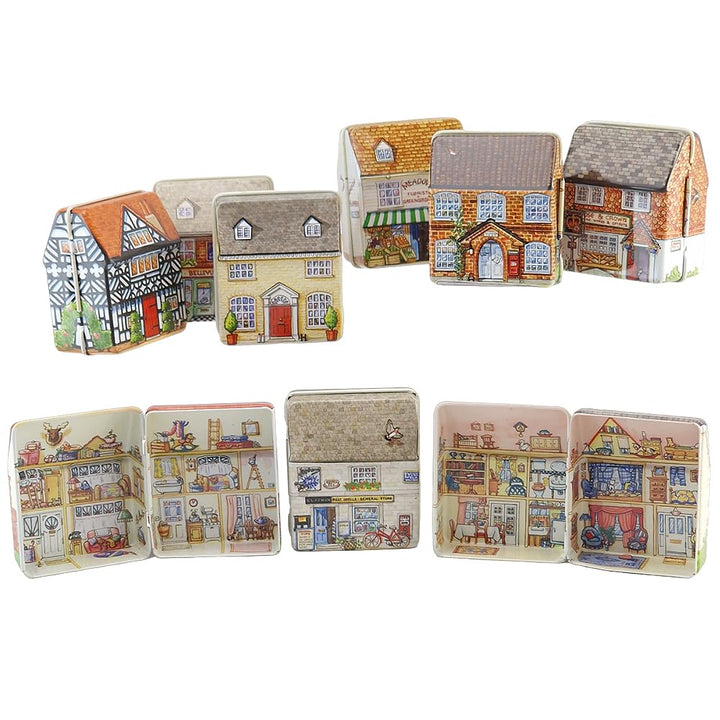 Single Little Cottage Tin | Print Inside &amp; Outside | Mini Gift | Cracker Filler