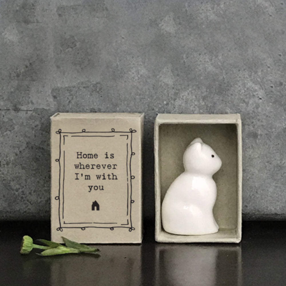 Home Is Wherever I'm With You | Ceramic Cat | Cracker Filler | Mini Gift