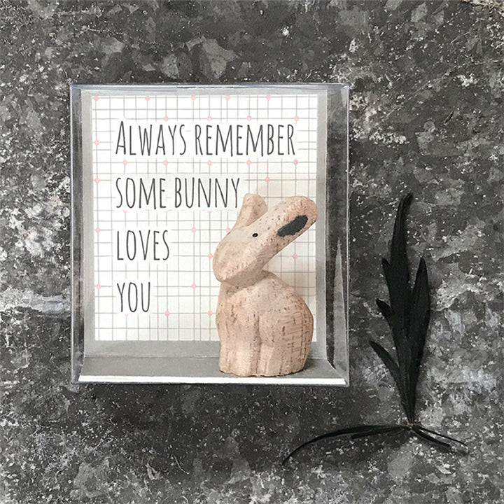 3cm Wooden Bunny Boxed | Always Remember Some Bunny Loves You | Cracker Filler | Mini Gift