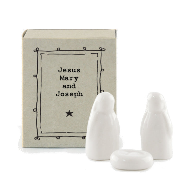 Jesus Mary and Joseph | Ceramic Nativity | Cracker Filler | Matchbox Little Gift
