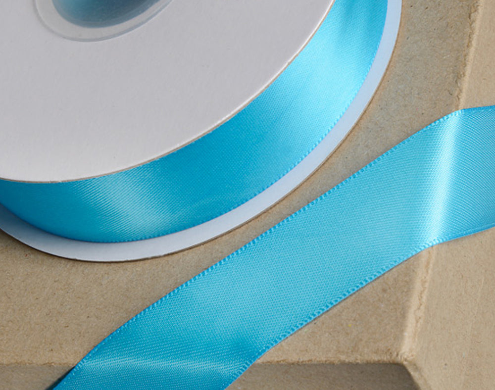 25m Turquoise Blue 23mm Wide Satin Ribbon for Crafts