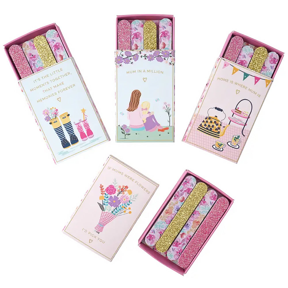Small Box of 8 Nail Files | With Mum Wording | Cracker Filler | Matchbox Gift