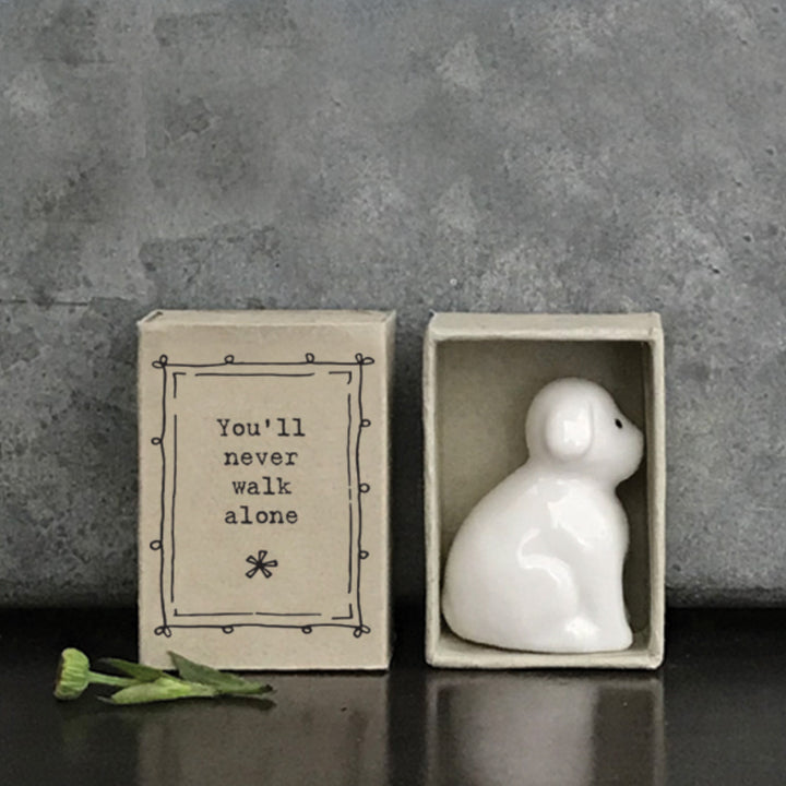 You'll Never Walk Alone | Ceramic Dog | Cracker Filler | Matchbox Little Gift
