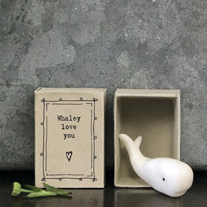 Whaley Love You | Ceramic Whale | Cracker Filler | Matchbox Little Gift