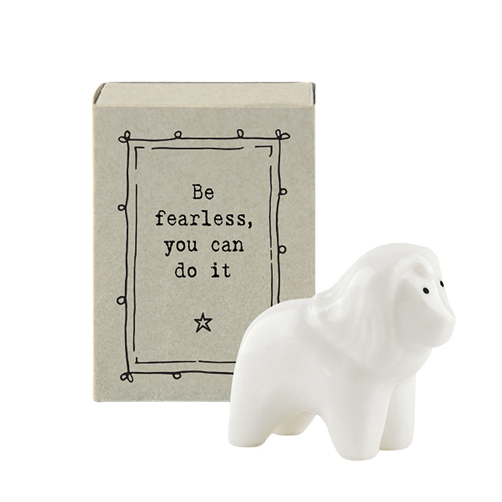 Be Fearless You Can Do It | Ceramic Lion | Cracker Filler | Matchbox Little Gift