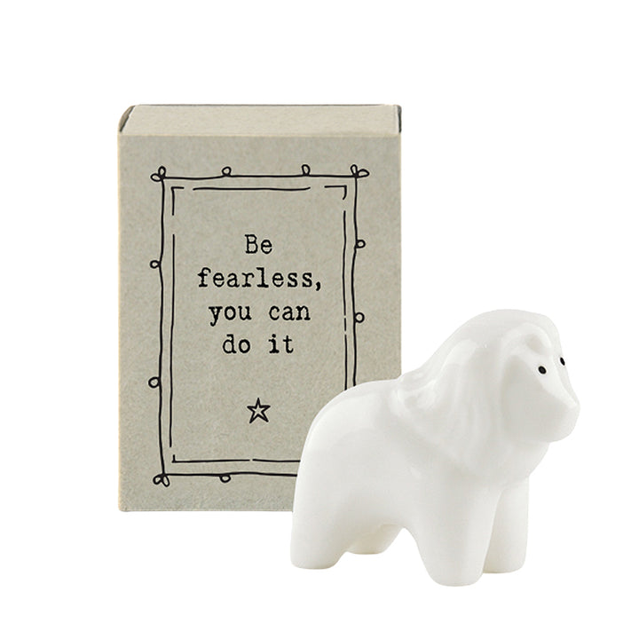 Be Fearless You Can Do It | Ceramic Lion | Cracker Filler | Matchbox Little Gift