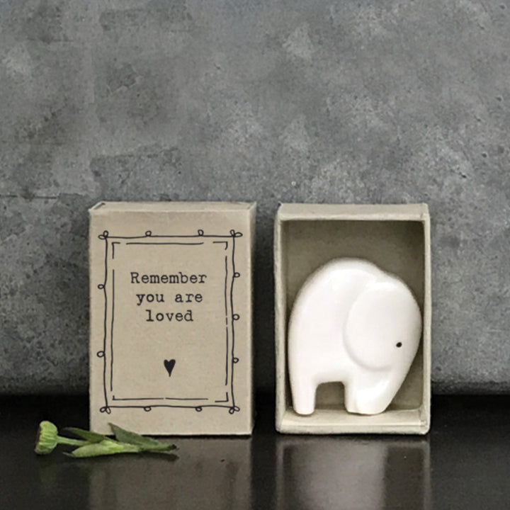 Remember You are Loved | Ceramic Elephant | Cracker Filler | Matchbox Little Gift