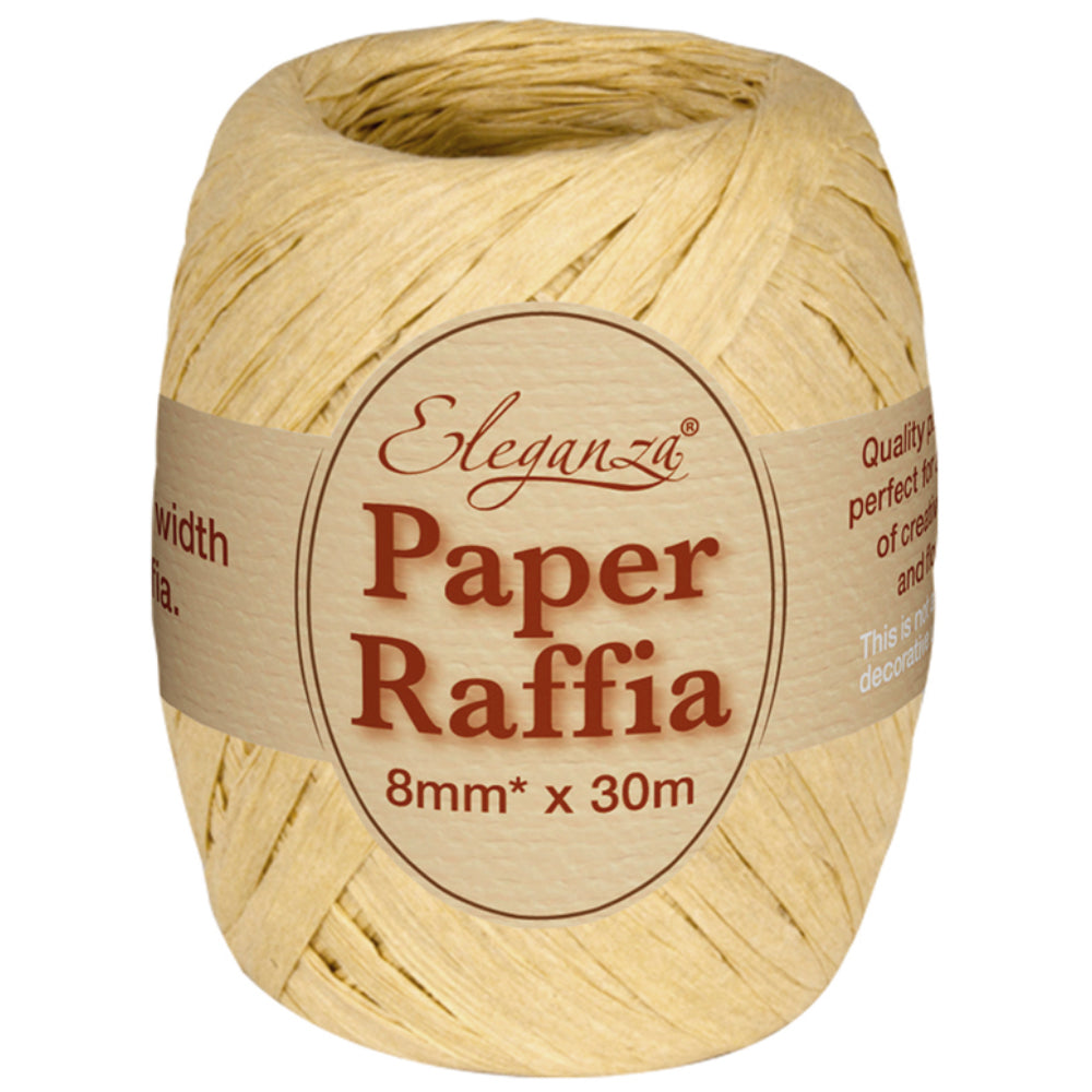 8mm x 30m Paper Raffia Ribbon Roll - Recyclable & Biodegradable - All Colours
