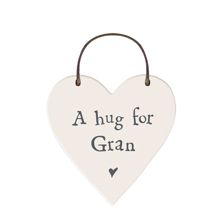 A Hug For Gran Mini Wooden Hanging Heart | Cracker Filler | Little Gift