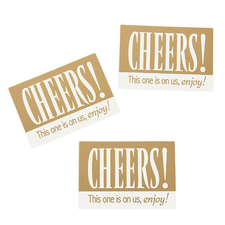 Cheers!  Drinks Tokens - Pack of 10 | Cracker Filler | Mini Gift