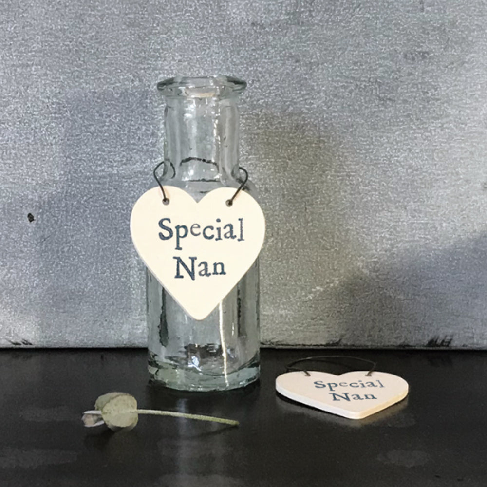Special Nan - Mini Wooden Hanging Heart | Cracker Filler | Mini Gift