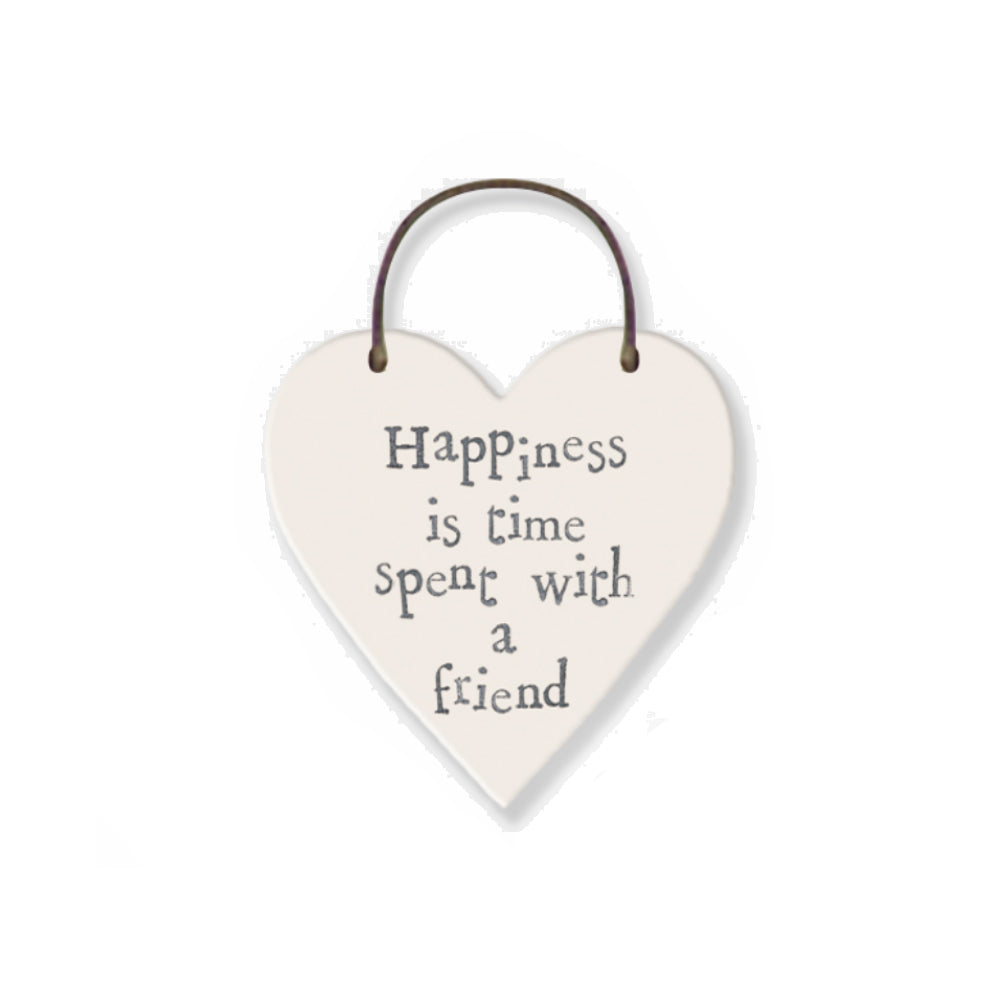Happiness with a Friend - Mini Wooden Hanging Heart | Cracker Filler | Little Gift