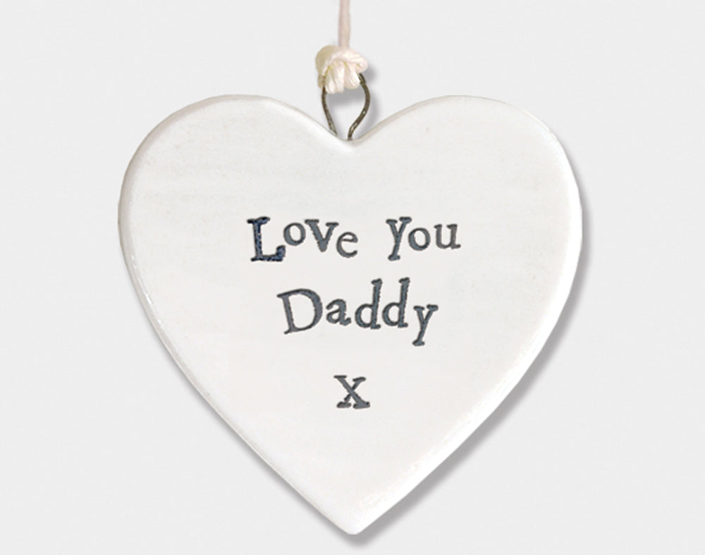 Love You Daddy Hanging Porcelain Heart | Cracker Filler | Mini Gift