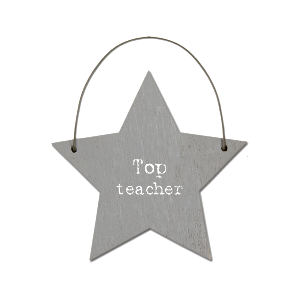 Top Teacher - Mini Wooden Hanging Star | Cracker Filler | Mini Gift
