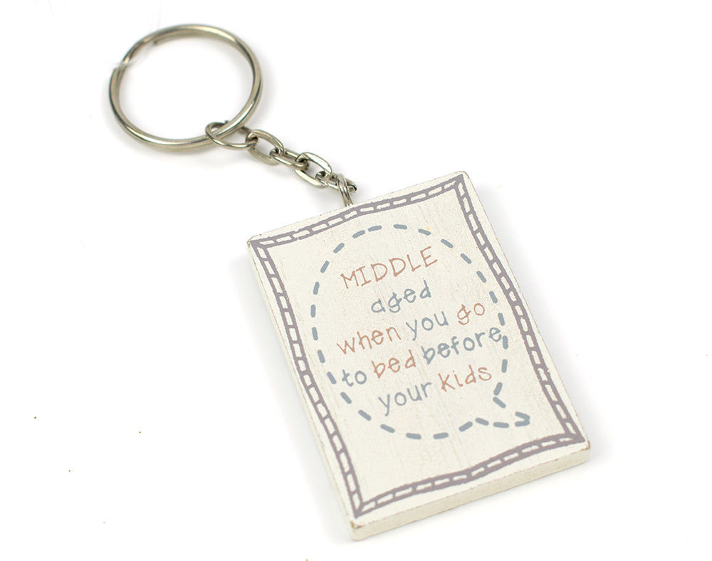 Bedtime! Middle Aged Keyring | Cracker Filler | Mini Gift