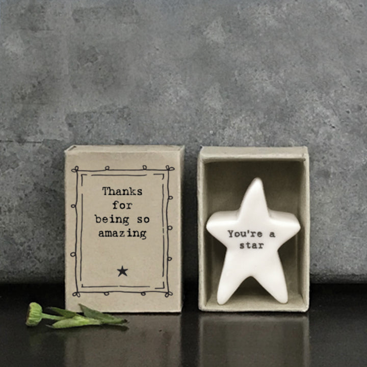 Thanks For Being So Amazing | Ceramic Star | Cracker Filler | Matchbox Little Gift