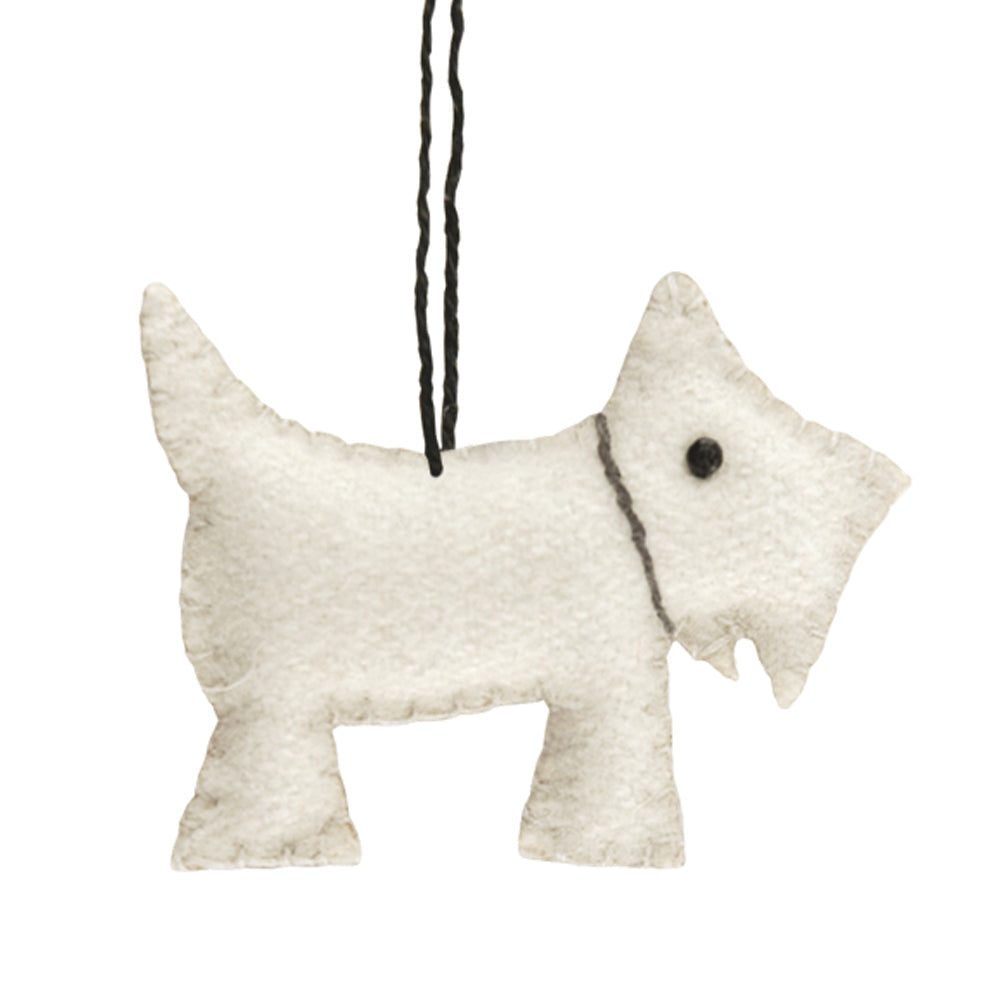 4cm White Felt Scottie Dog | Cracker Filler | Little Gift