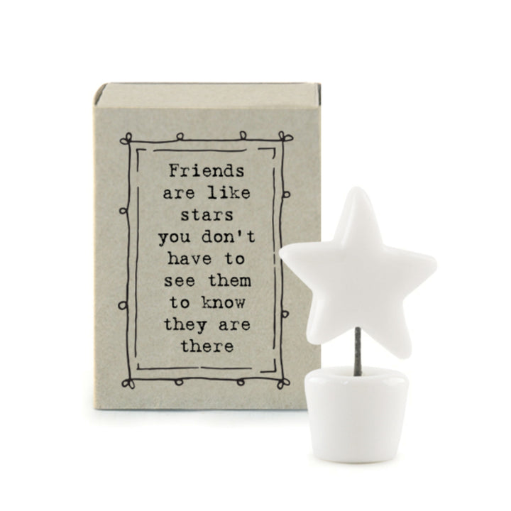 Friends Are Like Stars | Ceramic Star | Cracker Filler | Matchbox Little Gift