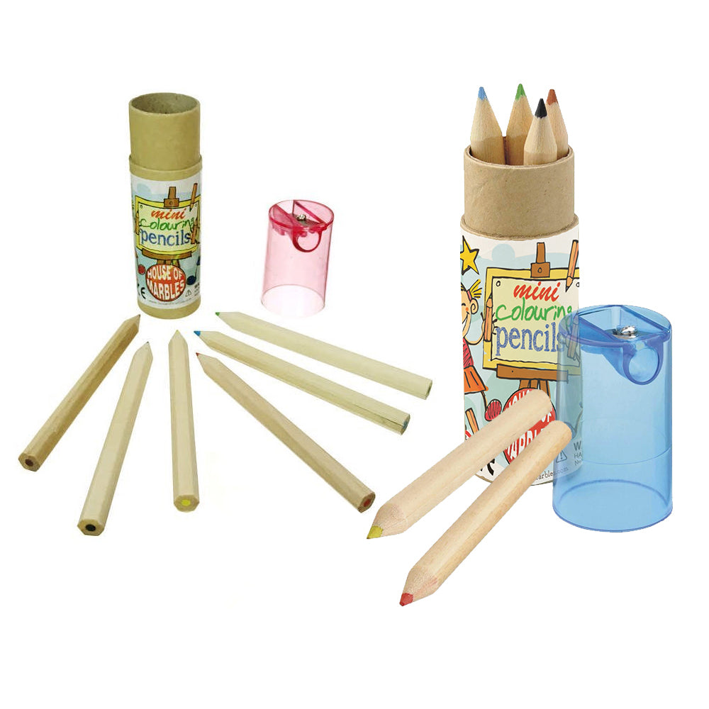 Coloured Pencil Crayons & Sharpener Tube | Cracker Filler | Mini Gift