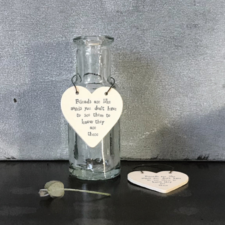 Friends are Like Angels - Mini Wooden Hanging Heart | Cracker Filler | Little Gift