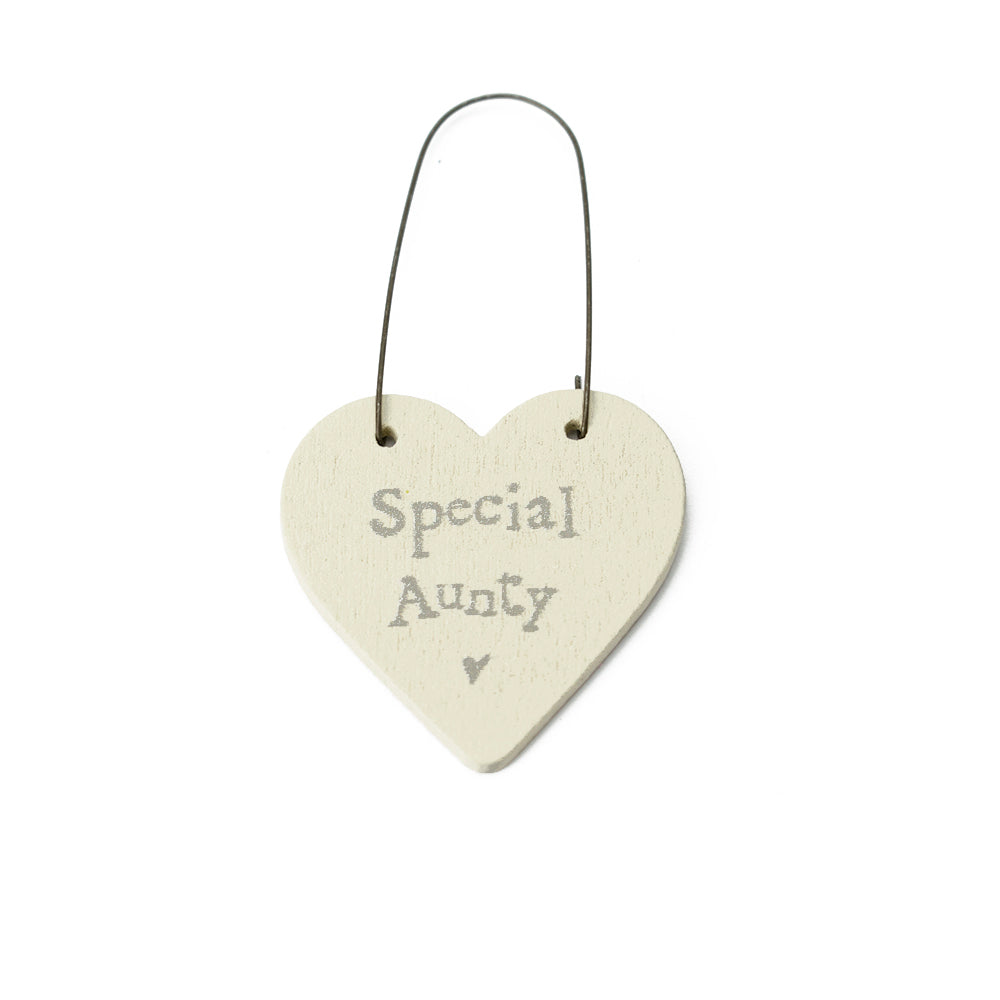 Special Aunty - Mini Wooden Hanging Heart | Cracker Filler | Mini Gift