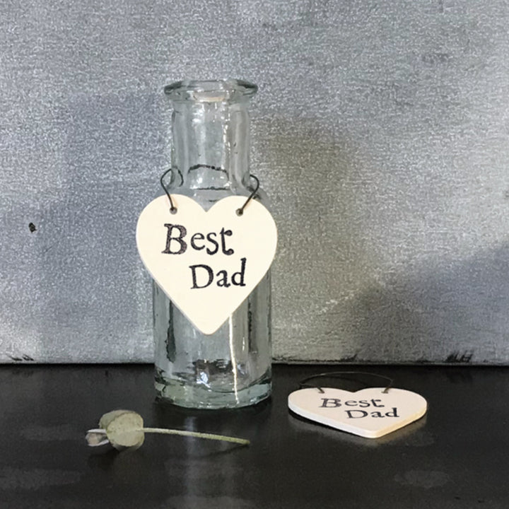 Best Dad - Mini Wooden Hanging Heart | Cracker Filler | Little Gift
