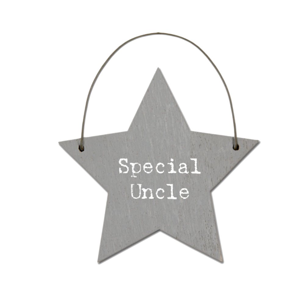 Special Uncle - Mini Wooden Hanging Star | Cracker Filler | Mini Gift
